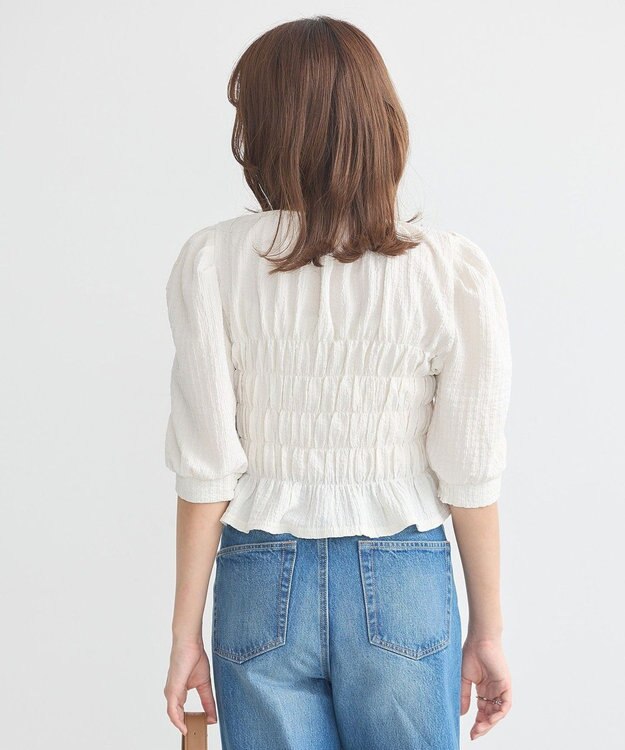 earth music&ecology ポコポコシャーリングトップス White