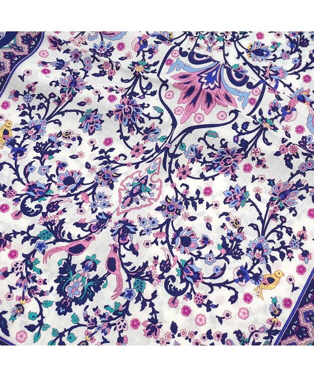 Marca ＜オシャレに防寒＞【Marcaオリジナル 】小鳥さらさペルシャウールロング シルクウール ロングスカーフ ピンク