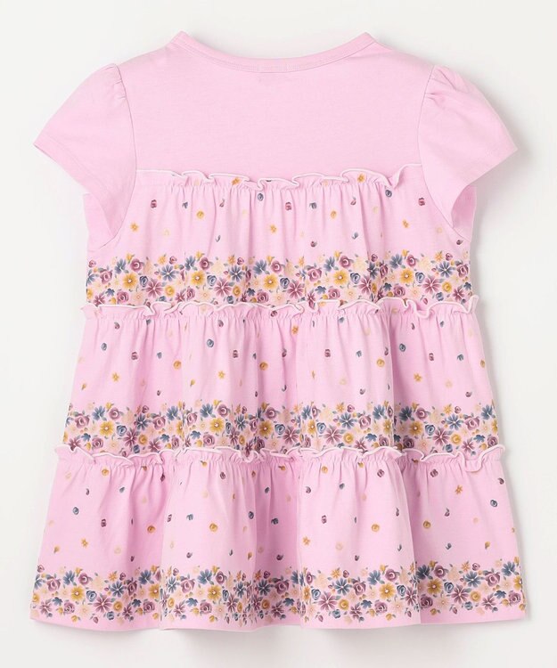 組曲 KIDS 【110-140㎝】ティアードフラワー チュニック ピンク