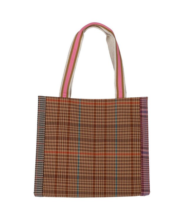 tsumori chisato CARRY フレームチェックキラネコ トートバッグ ピンク