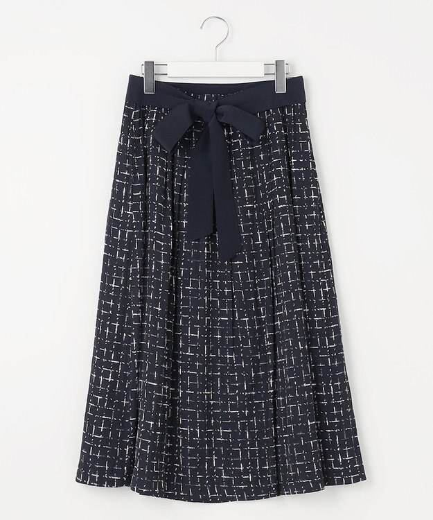 自由区 【セットアップ対応・ウエストゴム】スクラッチチェックプリント スカート ネイビー系5