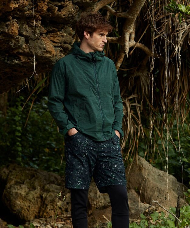 JOSEPH ABBOUD MOUNTAIN 【UNISEX】3Dエンボスリーフ ハーフパンツ オリーブ系6