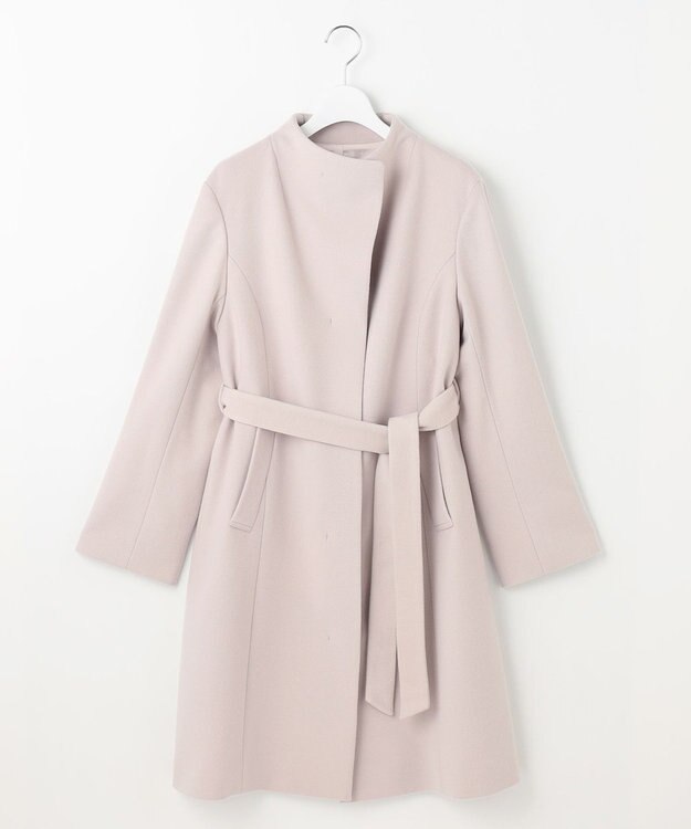 J.PRESS LADIES L Super150sAZAMIビーバー スタンドカラー コート ベージュ系