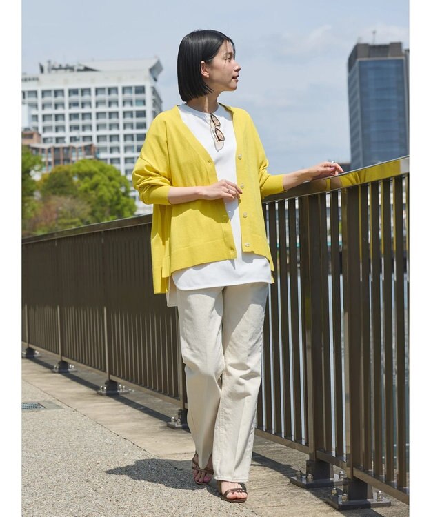 AMERICAN HOLIC 抗菌防臭＋ＵＶカット裾ラウンドカットチュニック Off White