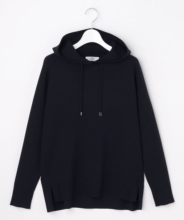 J.PRESS LADIES S Smooth ニット パーカー ネイビー系