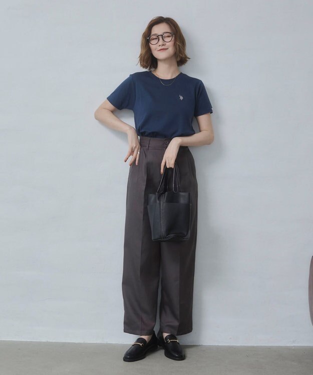 WEGO 【SMLサイズ展開】U.S. POLO ASSN.別注コンパクトTシャツ ネイビー