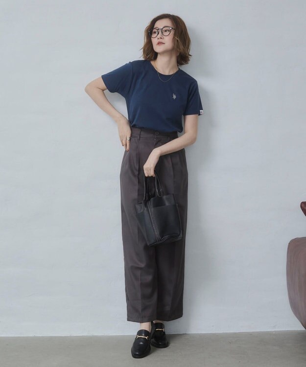 WEGO 【SMLサイズ展開】U.S. POLO ASSN.別注コンパクトTシャツ ネイビー