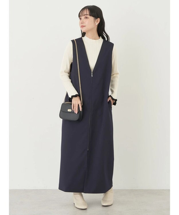 earth music&ecology ジップジレワンピース Navy
