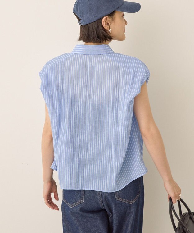 AMERICAN HOLIC バルーンスリーブドロストブラウス Stripe