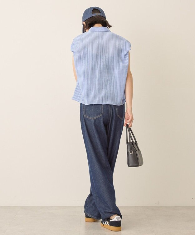 AMERICAN HOLIC バルーンスリーブドロストブラウス Stripe