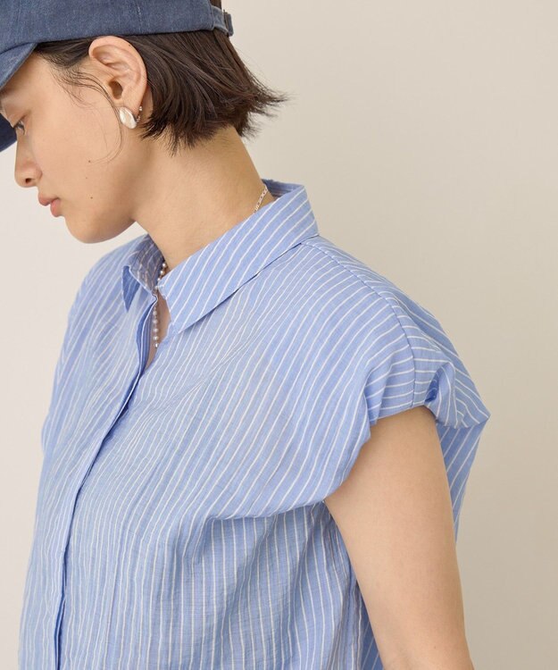 AMERICAN HOLIC バルーンスリーブドロストブラウス Stripe