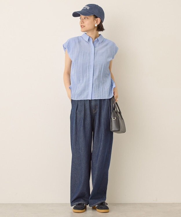 AMERICAN HOLIC バルーンスリーブドロストブラウス Stripe