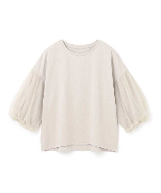 UNFILO チュール レイヤード Tシャツ グレージュ