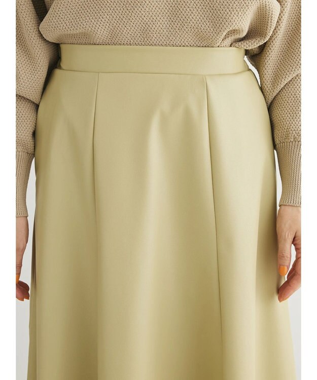 Green Parks レザーライクキリカエＡラインスカート Beige