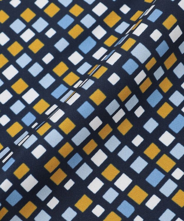 GOTAIRIKU 日本製【シルク100％】オリジナル柄チーフ_幾何学柄 ネイビー系8