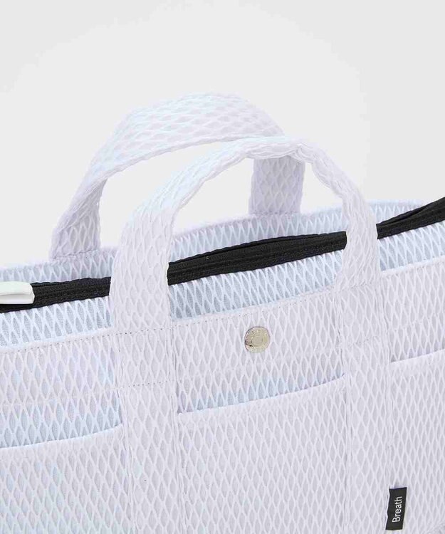 TOPKAPI 【Breath TOPKAPI】ポリメッシュ ショルダー付き トートバッグ ホワイト