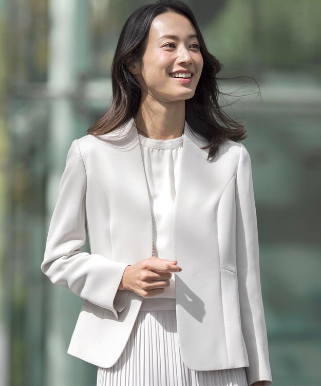 J.PRESS LADIES S プルエラ フリルネック カットソー アイボリー系