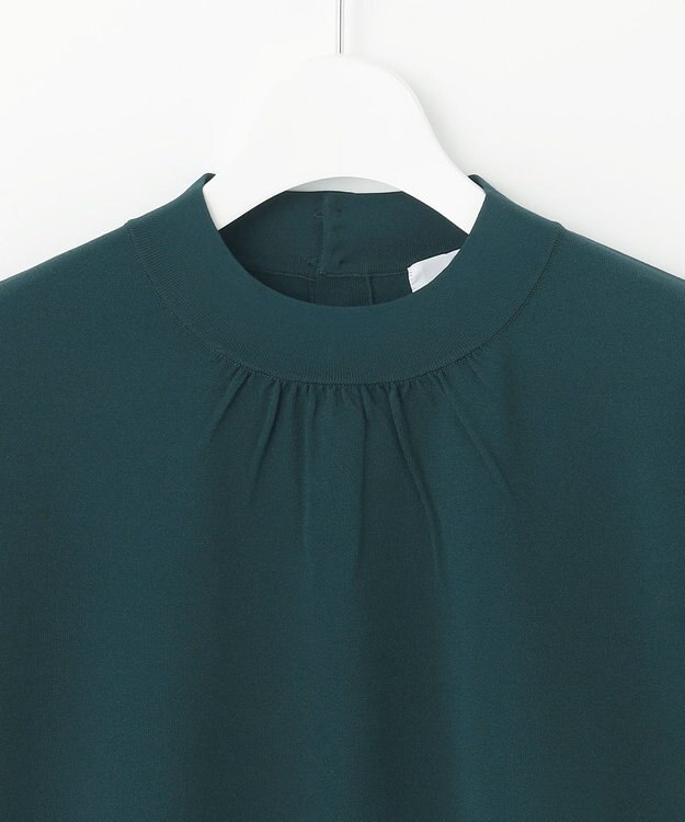 J.PRESS LADIES L 【洗える】レーヨンエリートストレッチ ギャザースリーブ ニット ダークグリーン系