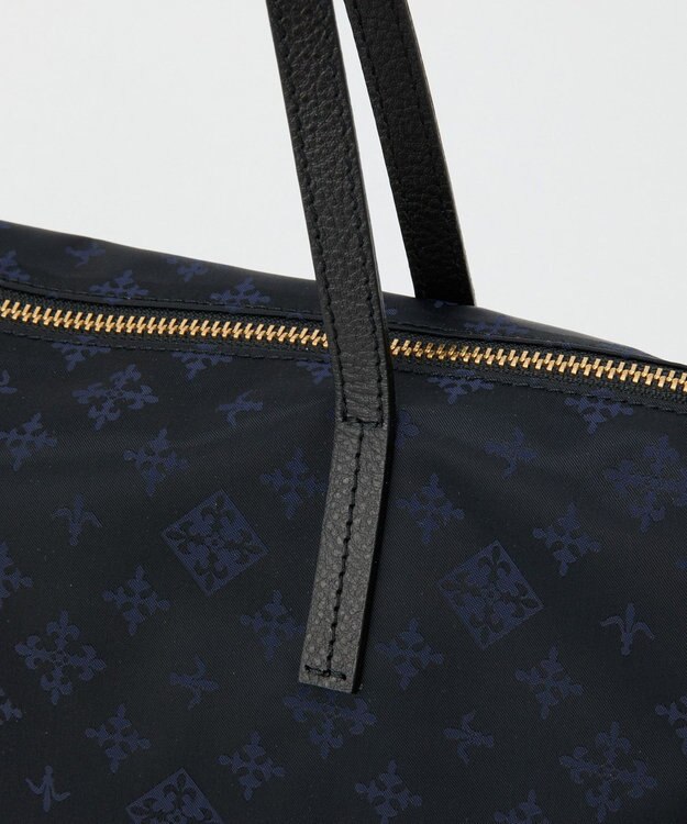 russet ＜380g/軽量＞ファスナー付きナイロントートバッグ(CE-1568) Black/Navy