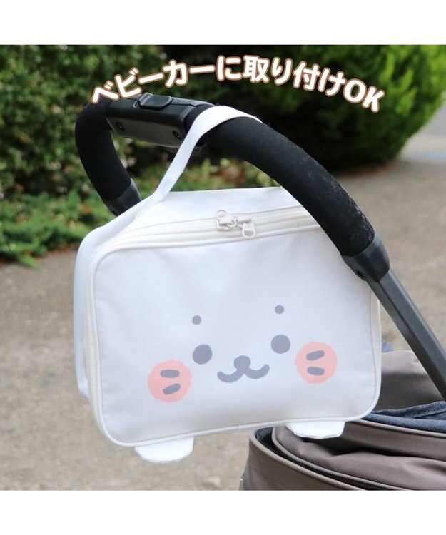 Mother garden しろたん 顔ぼん柄 ポーチ おむつポーチ トラベルポーチ グレー