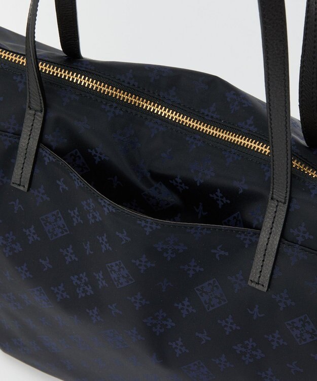 russet ＜380g/軽量＞ファスナー付きナイロントートバッグ(CE-1568) Black/Navy