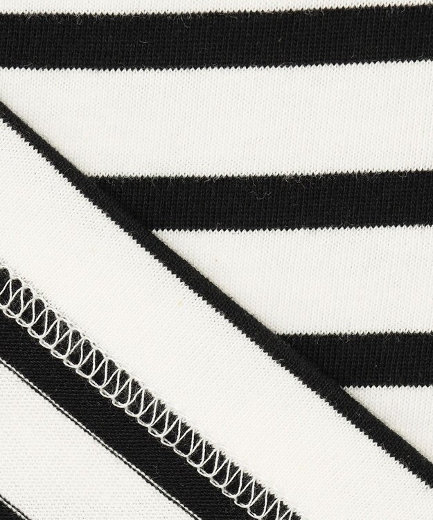 SHARE PARK LADIES 【KIDS】ボートネックボーダーＴシャツ オフ×ブラックボーダー