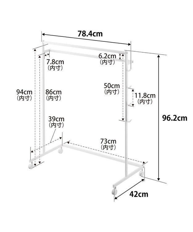 tower 収納力アップハンガーラック タワー 2段 ホワイト ホワイト