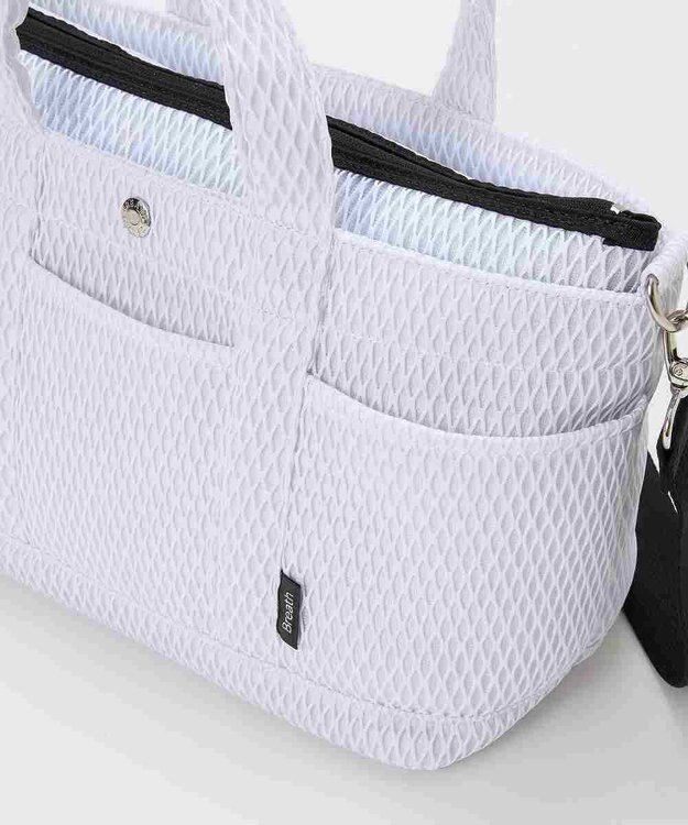 TOPKAPI 【Breath TOPKAPI】ポリメッシュ ショルダー付き トートバッグ ホワイト
