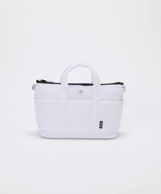 TOPKAPI 【Breath TOPKAPI】ポリメッシュ ショルダー付き トートバッグ ホワイト