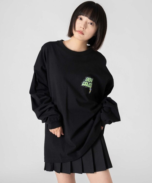 WEGO 【ユニセックス着用ITEM】別注BENDAVISグラフィックT（LS） ブラック