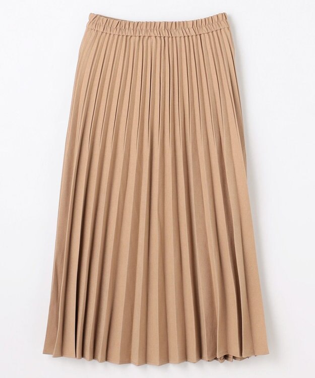 ANY 【新色追加/ウエストゴム】ウーリッシュプリーツスカート キャメル