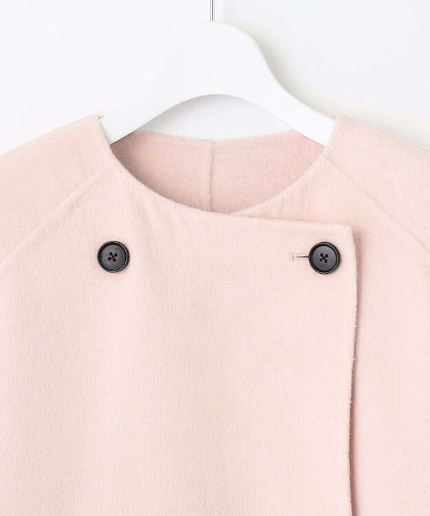 UNFILO 【撥水】ウール混リバー ショートコート ピンク系