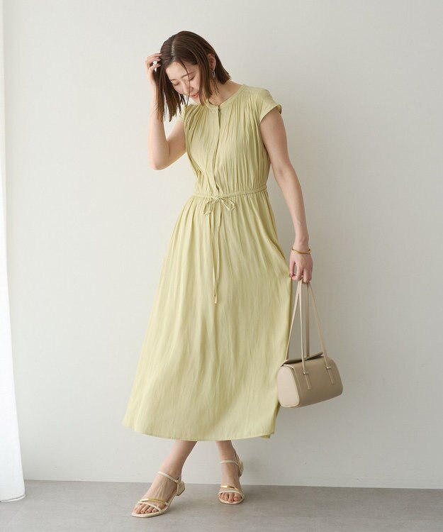 YECCA VECCA ギャザードロストワンピース Yellow
