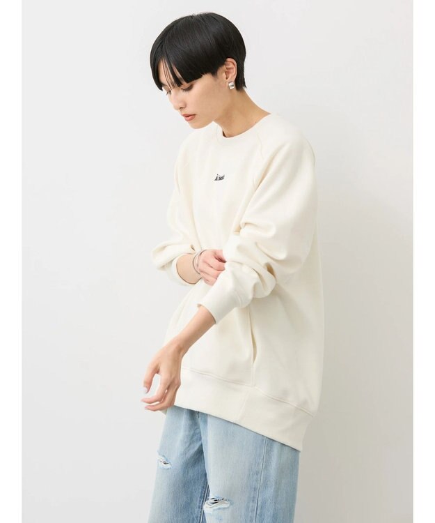 AMERICAN HOLIC バックＺＩＰロゴ刺繍ポンチチュニック Off White