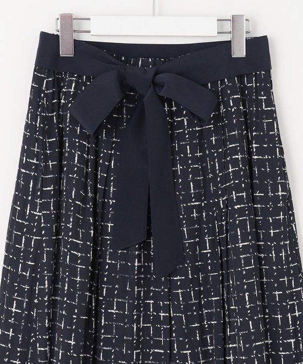 自由区 【セットアップ対応・ウエストゴム】スクラッチチェックプリント スカート ネイビー系5