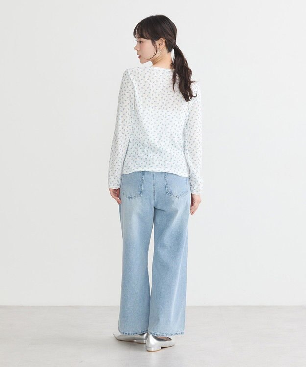 earth music&ecology 【WEB限定】アイレットジャカードタイトプルオーバー Blue