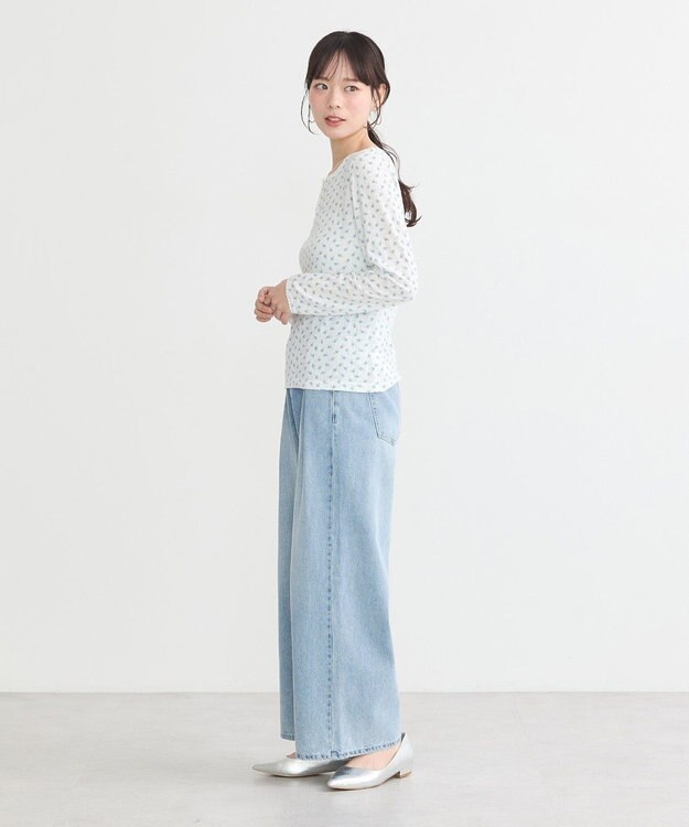 earth music&ecology 【WEB限定】アイレットジャカードタイトプルオーバー Blue