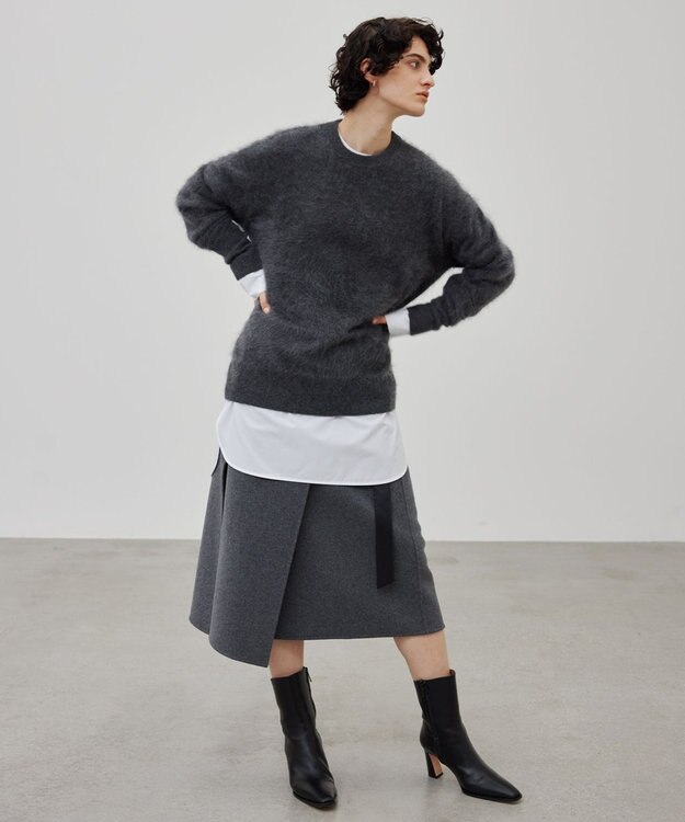 BEIGE， BRANCHI / カシミヤクルーネックニット C Gray