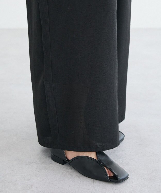 CRAFT STANDARD BOUTIQUE リネンライクワイドイージーパンツ Black