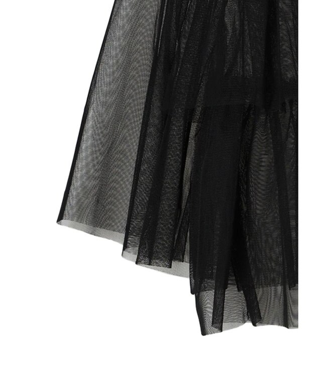 Green Parks ・ＳＵＧＡＲ　ＳＰＯＯＮ　チュールティアードブラウス Black