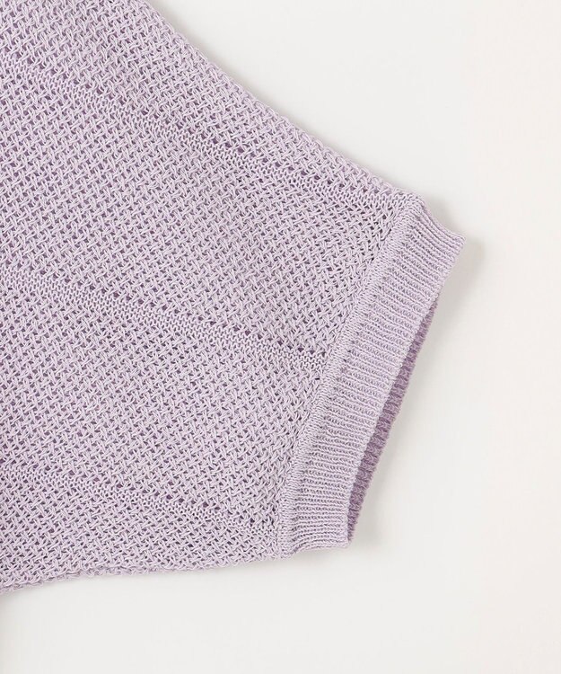 J.PRESS LADIES L 【洗える】PATTERN MESH ドルマンスリーブ カーディガン ラベンダー系