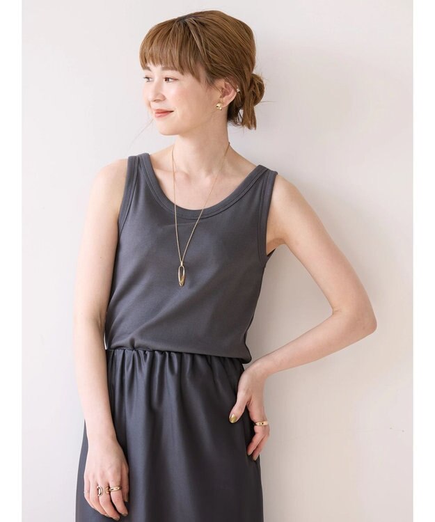 AMERICAN HOLIC 抗菌防臭Ｄａｉｌｙテレコタンクトップ Charcoal Gray