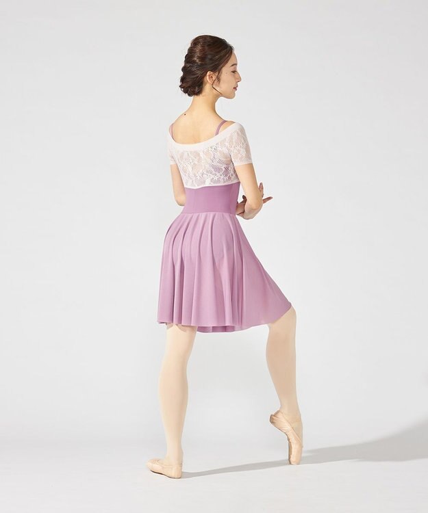 Chacott スカート付レオタード グレイッシュライラック