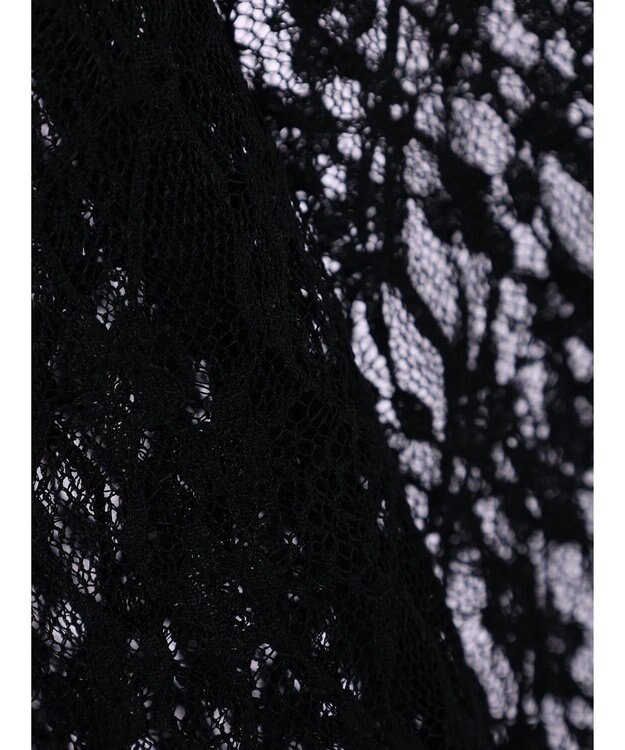 earth music&ecology ポコポコレースブラウス Black