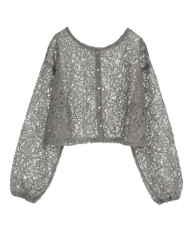 Green Parks ・ＥＬＥＮＣＡＲＥ　ＤＵＥ　２ｗａｙコードレースカーデ Charcoal Gray