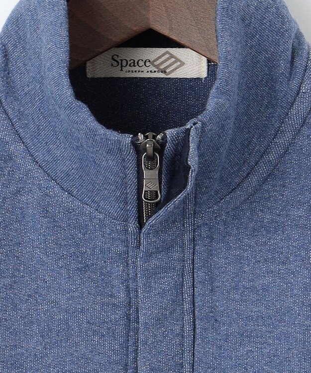 JOSEPH ABBOUD MOUNTAIN 【オーガニックコットン使用/ 柔らかな肌触り】 ハイネックジップ ブルゾン ブルー系