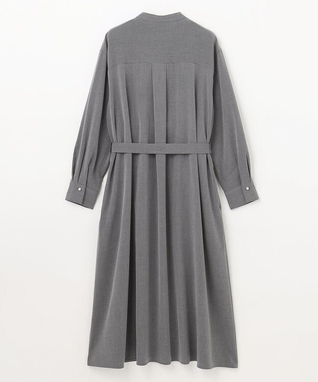 ANY 【洗濯機可能/ストレッチ】ウールライク前開きワンピース グレー