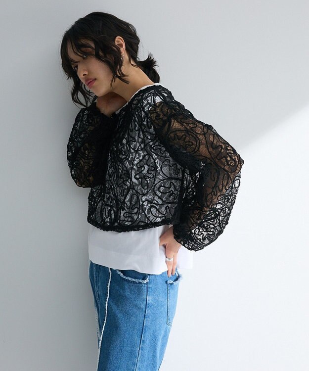 Green Parks ・ＥＬＥＮＣＡＲＥ　ＤＵＥ　２ｗａｙコードレースカーデ Black