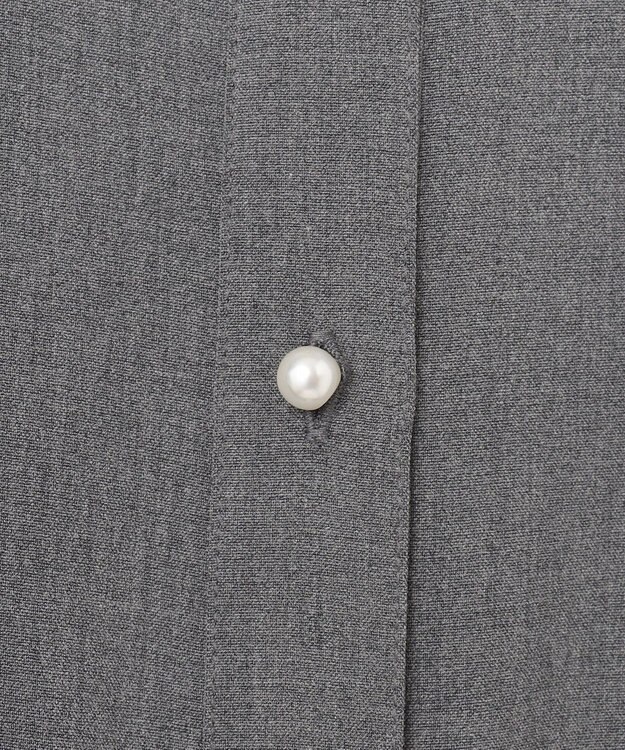 ANY 【洗濯機可能/ストレッチ】ウールライク前開きワンピース グレー