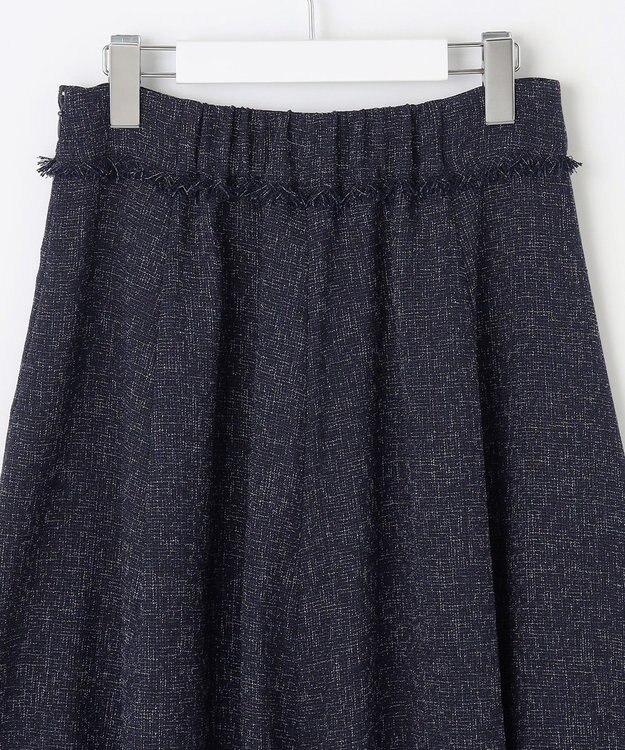 Feroux 【セットアップ対応】春ツイード フレアスカート ネイビー系1
